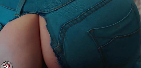  My Stepsister with Big Ass in blue ripped jeans was praked with big cock in her pussy